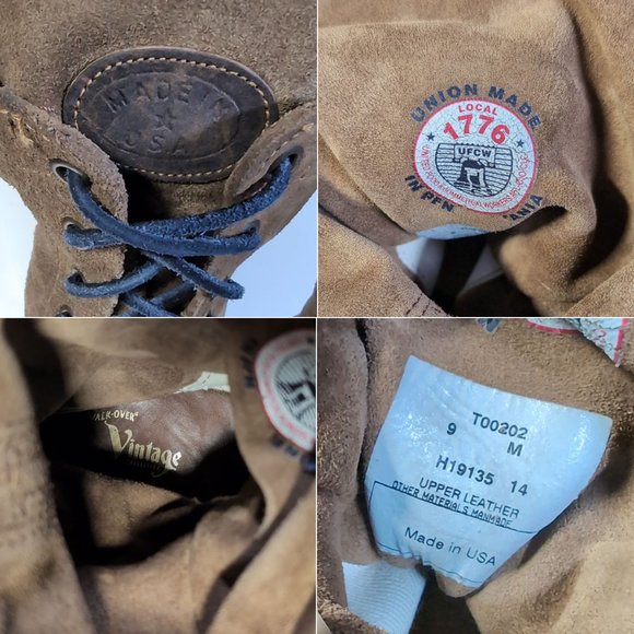 Walk Over Vintage Shoe Co USA Brown Combat Boot Lug Size 9 - Picture 5 of 10